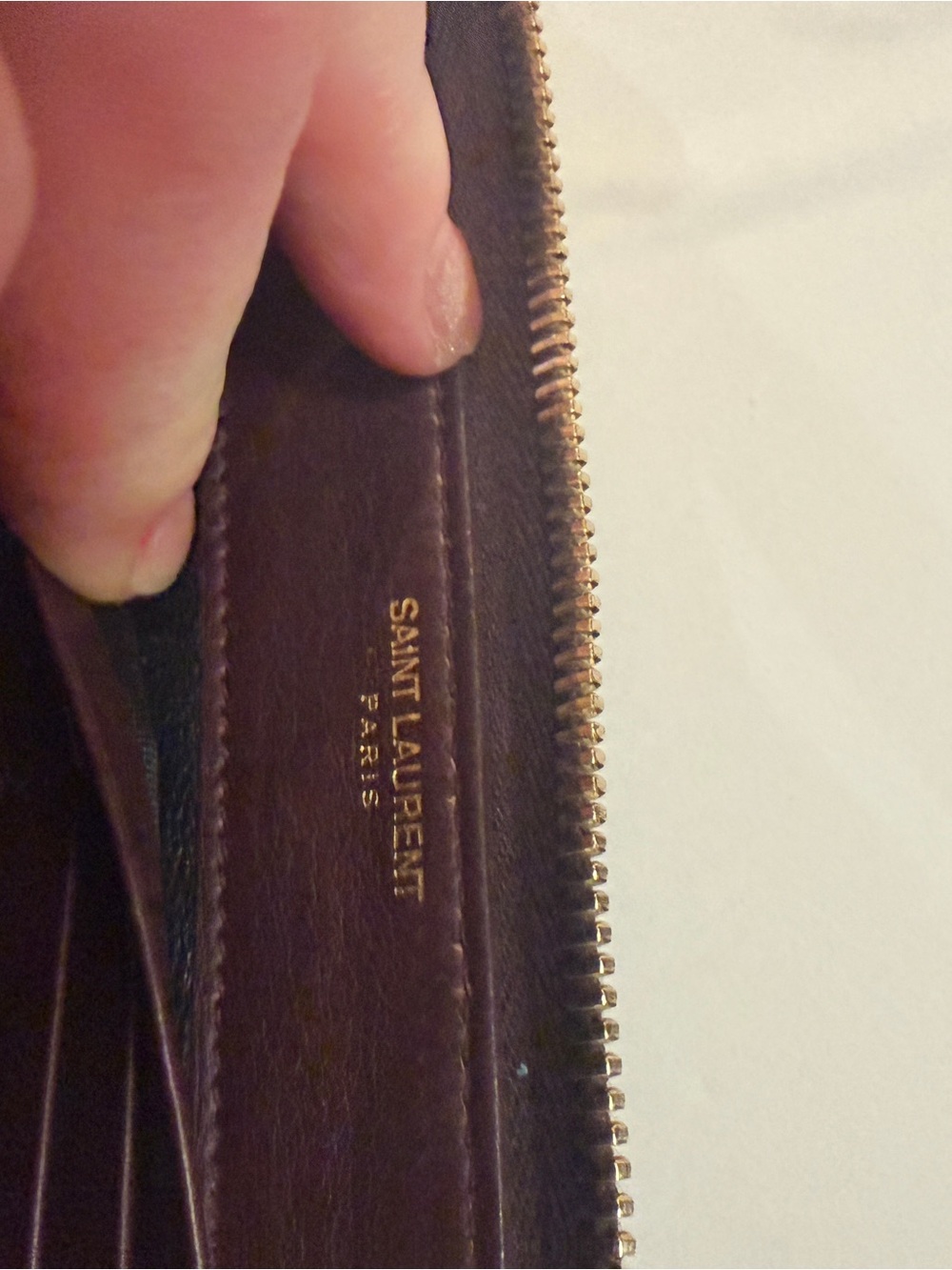 Saint Laurent Dark Brown Leather Wallet with Gold Y Hardware - Picture 13 of 15